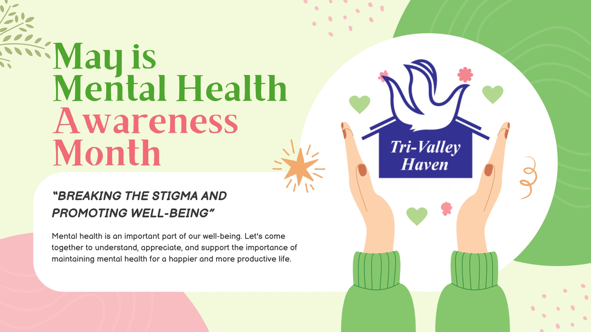 Green Pink and White Illustrative Mental Health Awareness Presentation (1)